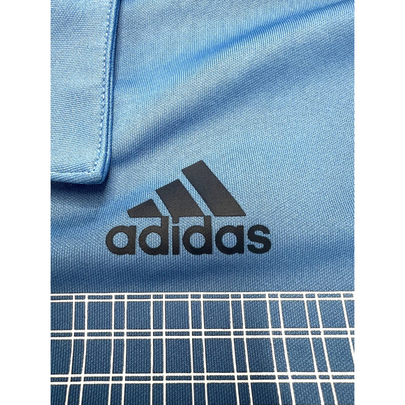 Adidas Men's Blue Plaid Golf Polo Shirt Size XL - Picture 4 of 8